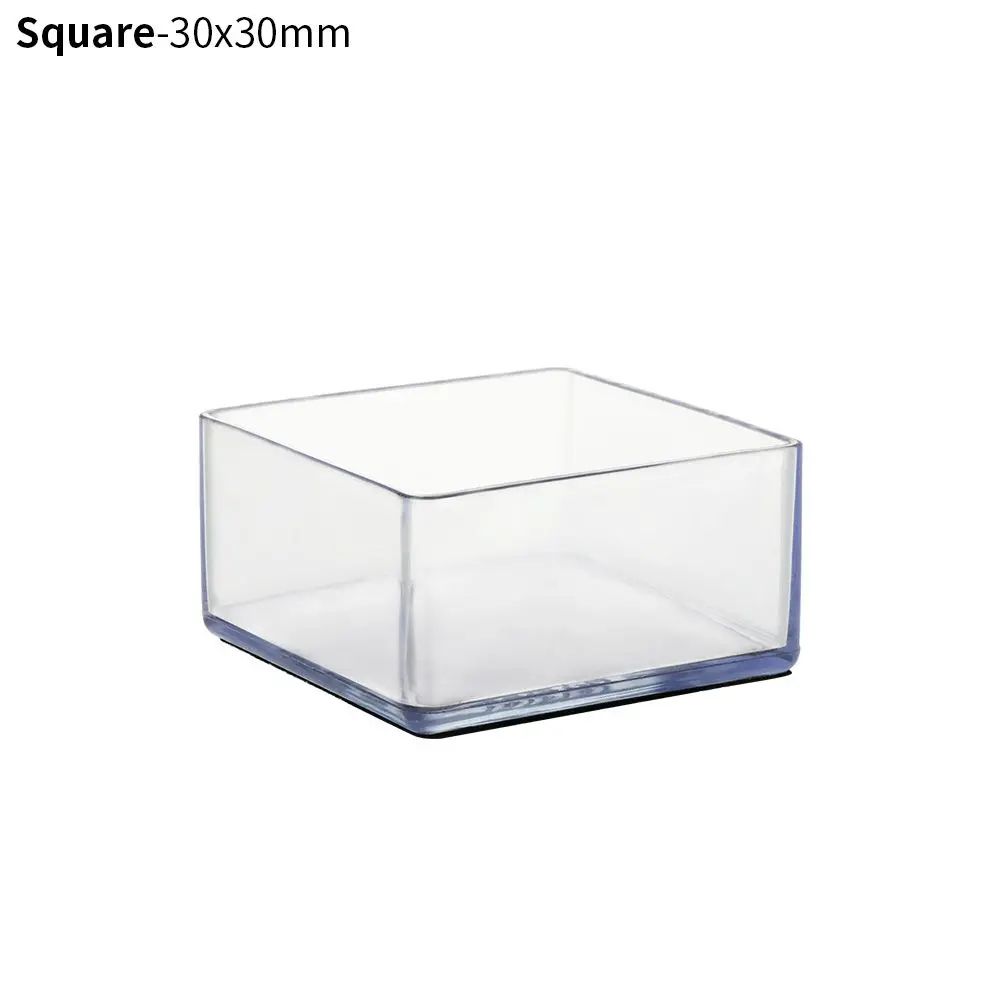 4 Pcs Transparent PVC Chair Leg Caps NonSlip Table Foot Covers Floor Protector Pads For Round Fur 18
