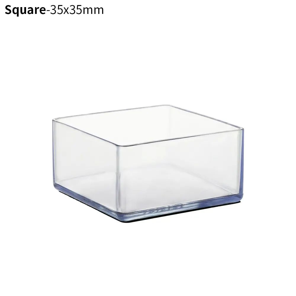 4 Pcs Transparent PVC Chair Leg Caps NonSlip Table Foot Covers Floor Protector Pads For Round Fur 19