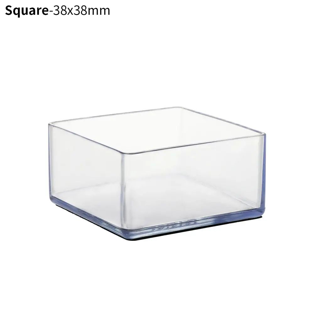 4 Pcs Transparent PVC Chair Leg Caps NonSlip Table Foot Covers Floor Protector Pads For Round Fur 20