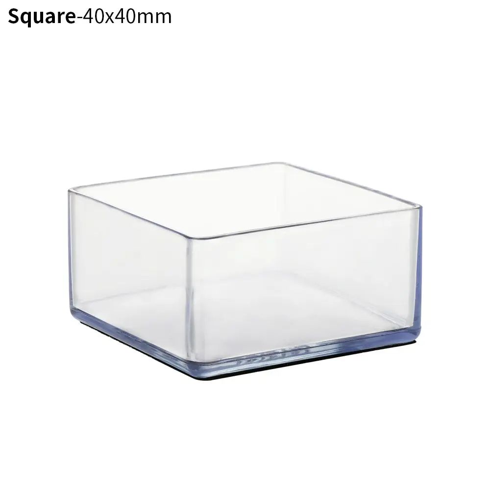 4 Pcs Transparent PVC Chair Leg Caps NonSlip Table Foot Covers Floor Protector Pads For Round Fur 21