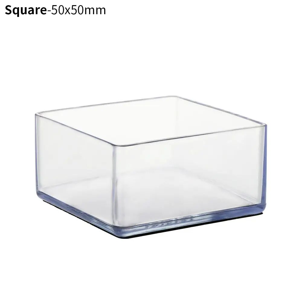 4 Pcs Transparent PVC Chair Leg Caps NonSlip Table Foot Covers Floor Protector Pads For Round Fur 22