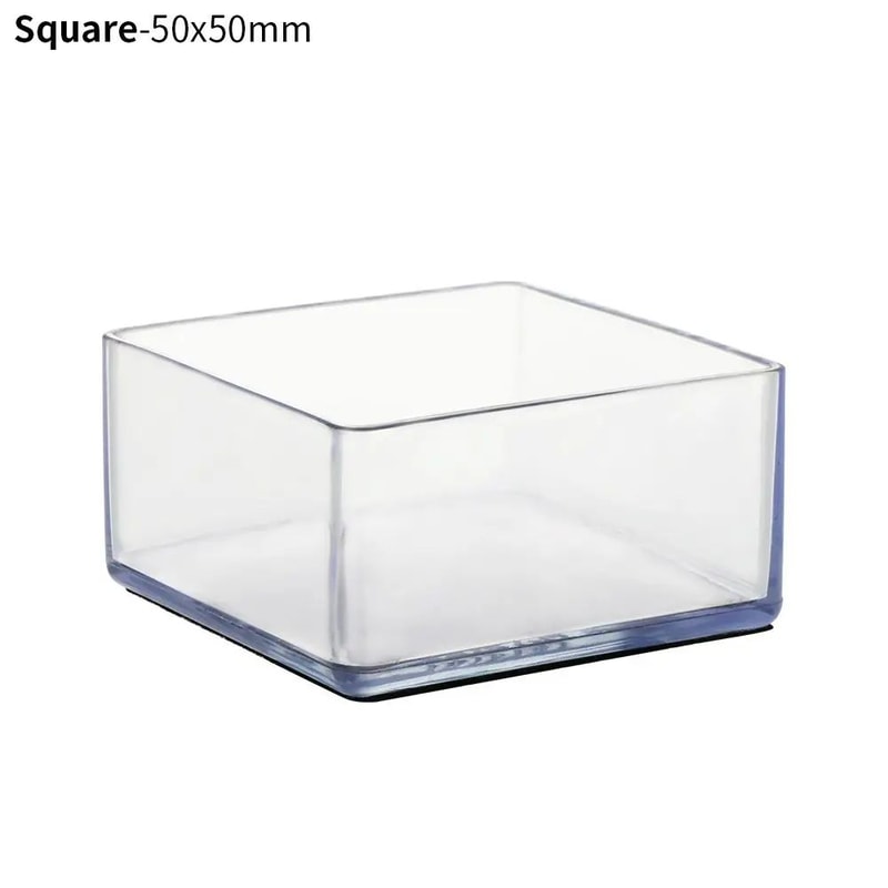 4 Pcs Transparent PVC Chair Leg Caps NonSlip Table Foot Covers Floor Protector Pads For Round Fur 22