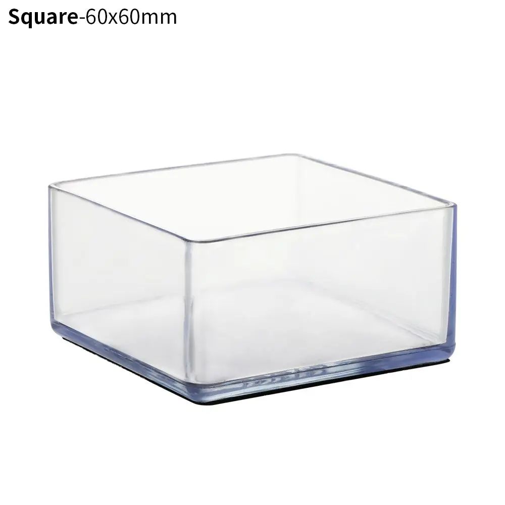 4 Pcs Transparent PVC Chair Leg Caps NonSlip Table Foot Covers Floor Protector Pads For Round Fur 23