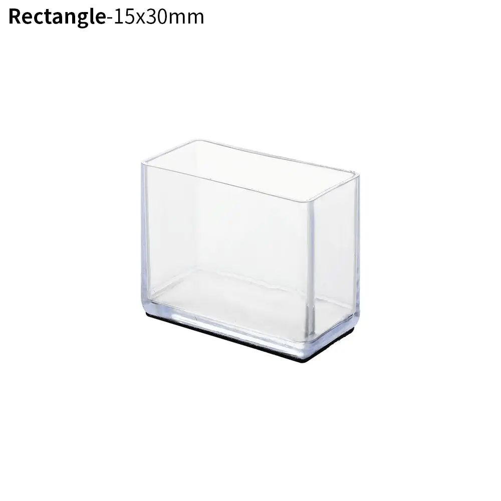 4 Pcs Transparent PVC Chair Leg Caps NonSlip Table Foot Covers Floor Protector Pads For Round Fur 24
