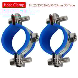 round rubber-lined hose clamp bracket | carbon steel pipe clamp with screw nut | suspension pipe fastener for fittings