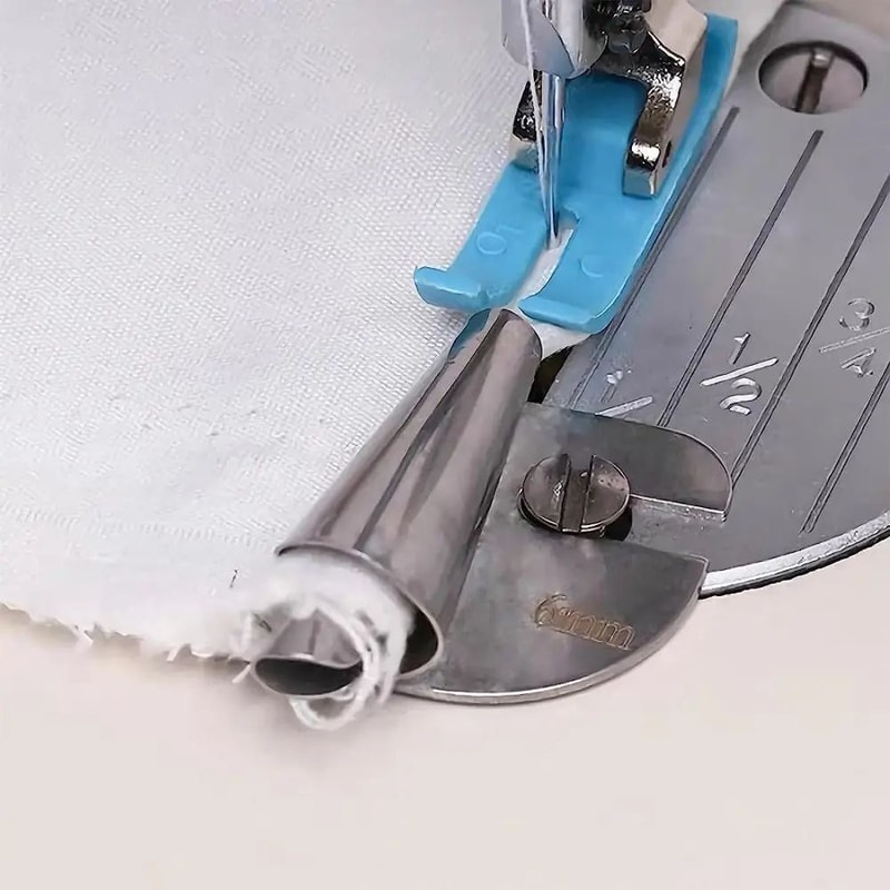 Rolled Hemmer Presser Foot For Home Industrial Flatbed Machines Spiral Curling Pull Tube For Tigh 4