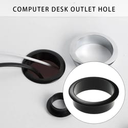 zinc alloy desk cable grommet hole cover – wire port organizer plug for computer desk, cabinet vent & furniture hardware