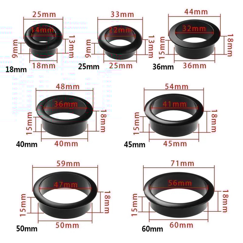 Zinc Alloy Desk Cable Grommet Hole Cover Wire Port Organizer Plug For Computer Desk Cabinet Vent 5