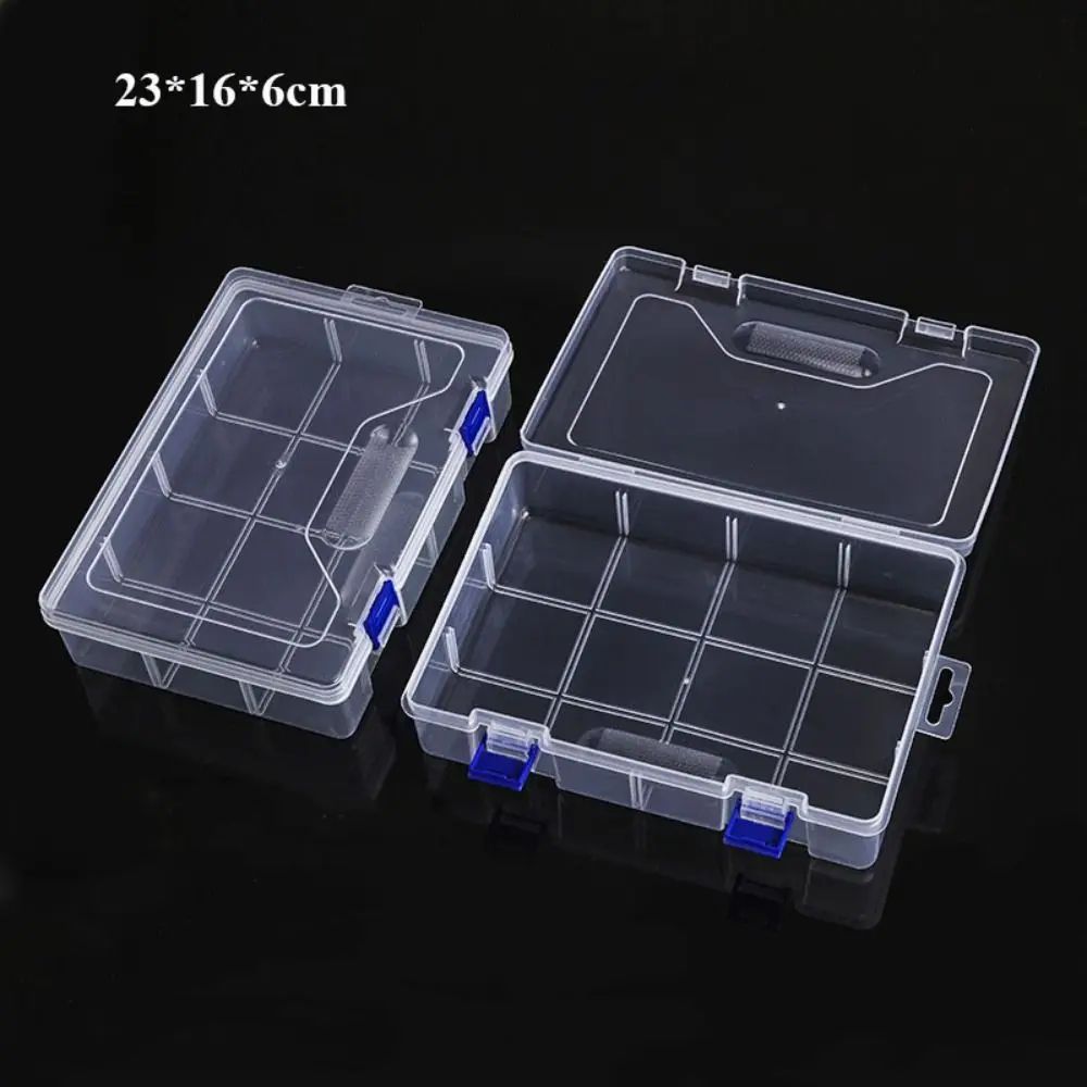 Square Clear Storage Box Set 10 Sizes Transparent Organizer Case For Small Items Fishing Tackle Too 5
