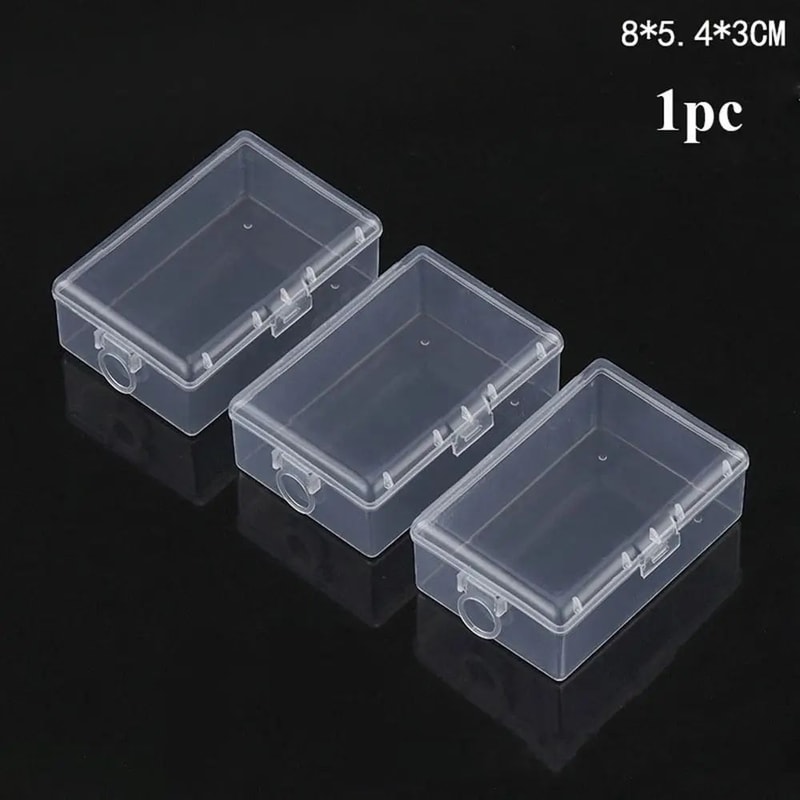 Square Clear Storage Box Set 10 Sizes Transparent Organizer Case For Small Items Fishing Tackle Too 7
