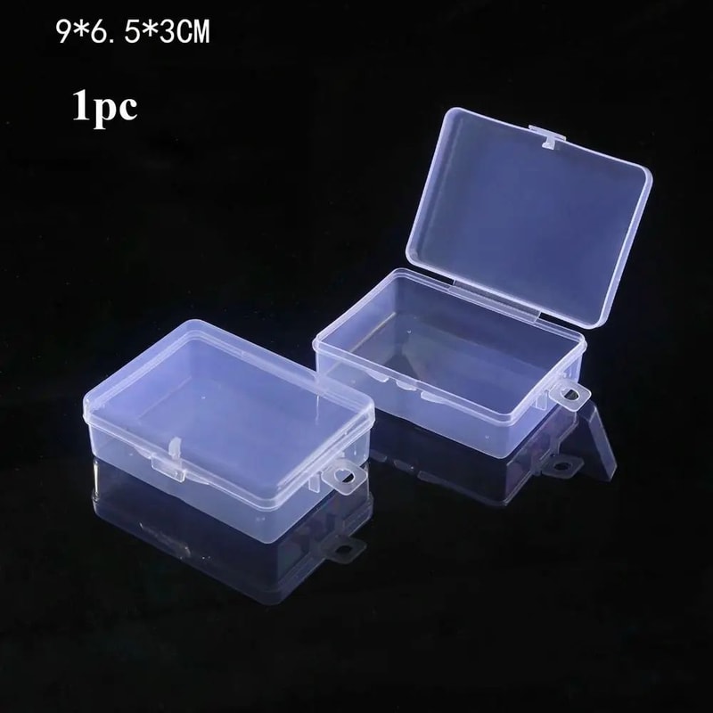Square Clear Storage Box Set 10 Sizes Transparent Organizer Case For Small Items Fishing Tackle Too 8