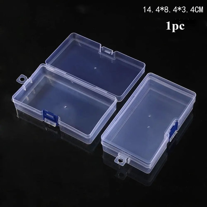 Square Clear Storage Box Set 10 Sizes Transparent Organizer Case For Small Items Fishing Tackle Too 9