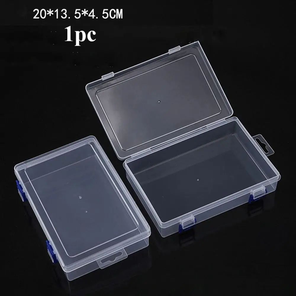 Square Clear Storage Box Set 10 Sizes Transparent Organizer Case For Small Items Fishing Tackle Too 11