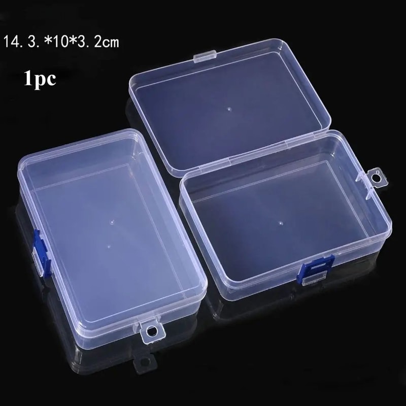 Square Clear Storage Box Set 10 Sizes Transparent Organizer Case For Small Items Fishing Tackle Too 13