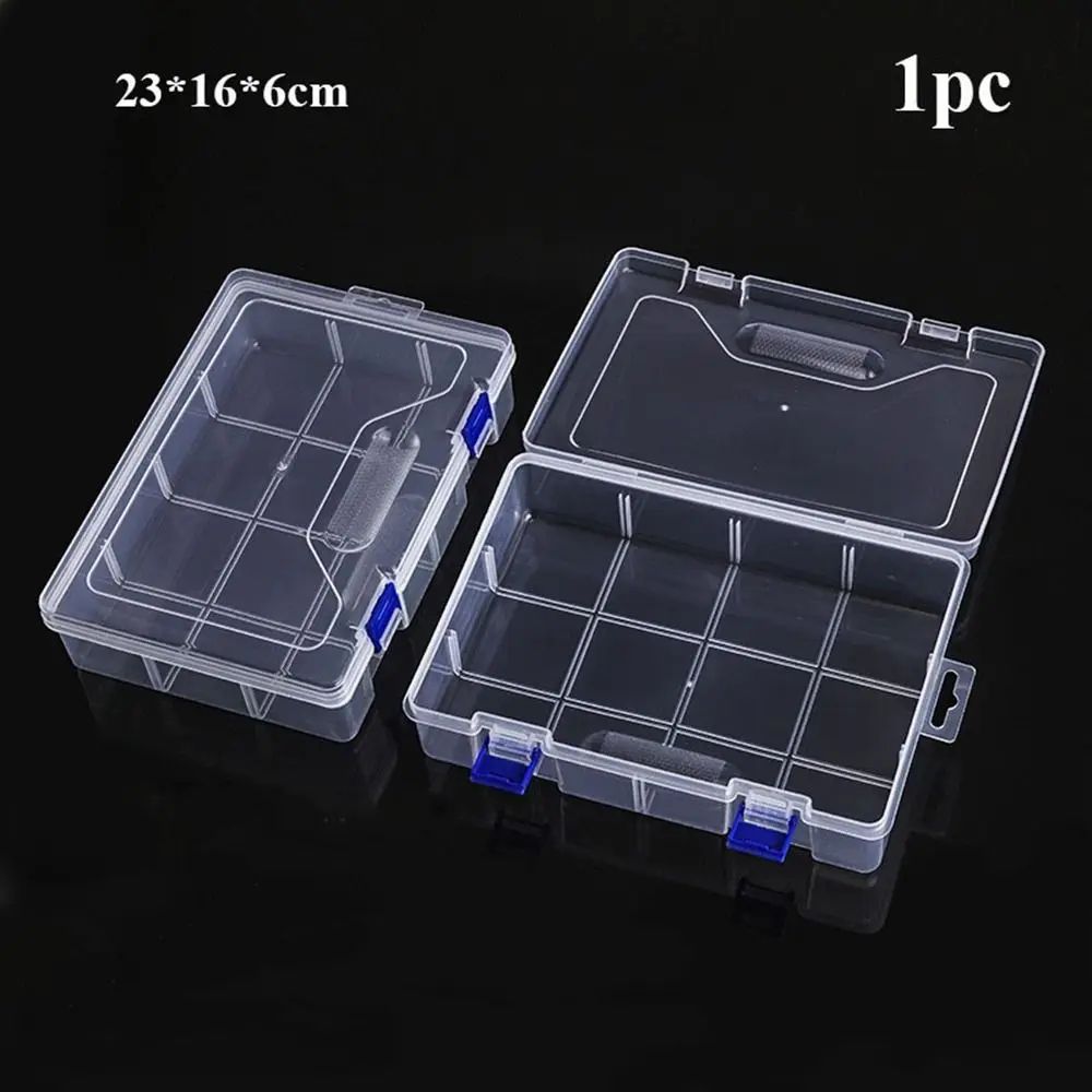 Square Clear Storage Box Set 10 Sizes Transparent Organizer Case For Small Items Fishing Tackle Too 15