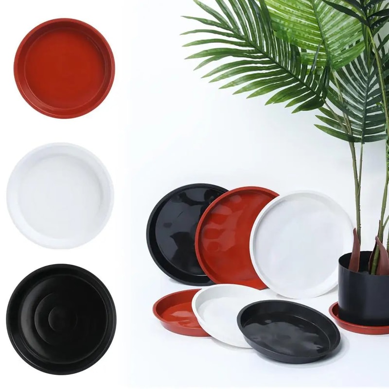 3 Pcs Plant Pot Saucers Drip Trays Durable Plastic Flower Pot Trays For IndoorOutdoor Planters Wat 3