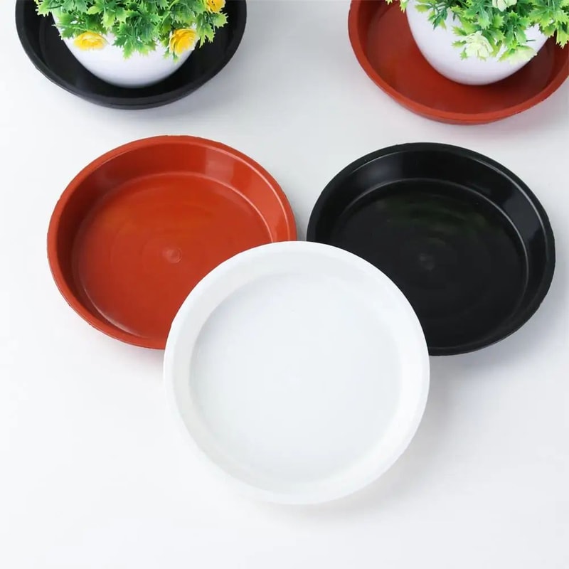3 Pcs Plant Pot Saucers Drip Trays Durable Plastic Flower Pot Trays For IndoorOutdoor Planters Wat 5