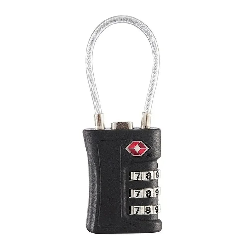 Portable TSA 3Digit Combination Wire Rope Lock AntiTheft Padlock For Luggage Suitcase Backpack Tr 6