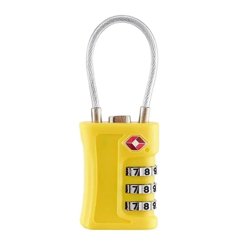 Portable TSA 3Digit Combination Wire Rope Lock AntiTheft Padlock For Luggage Suitcase Backpack Tr 16