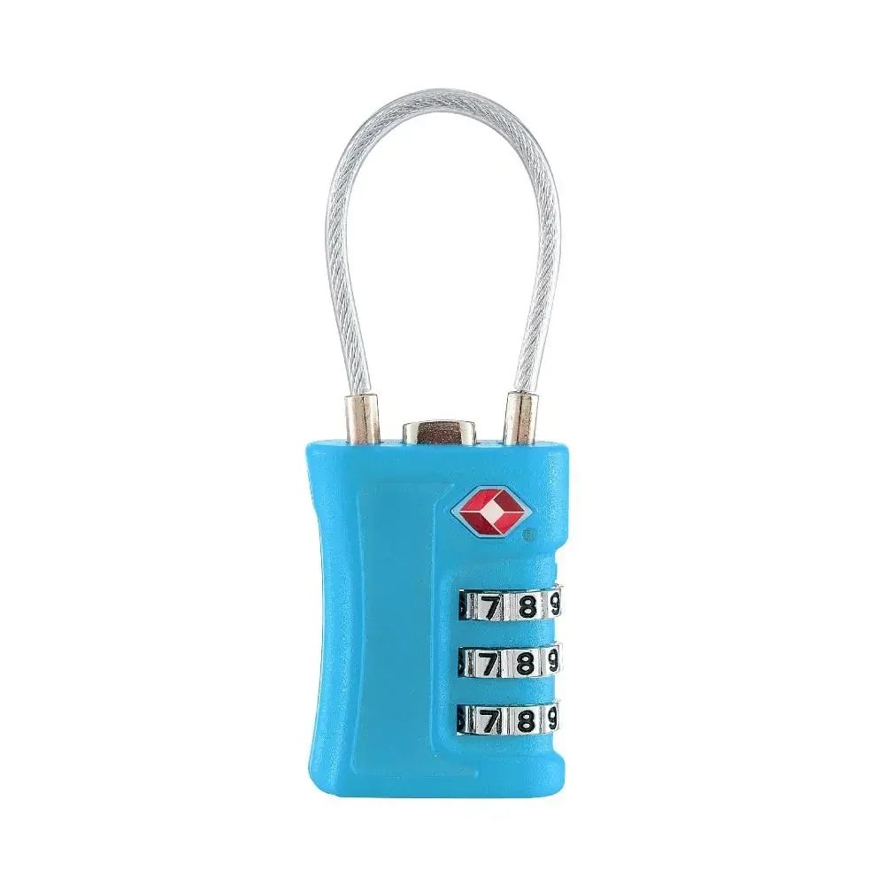 Portable TSA 3Digit Combination Wire Rope Lock AntiTheft Padlock For Luggage Suitcase Backpack Tr 7