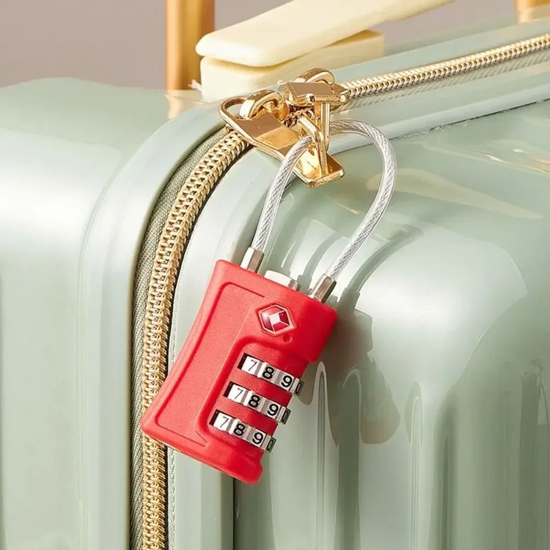 Portable TSA 3Digit Combination Wire Rope Lock AntiTheft Padlock For Luggage Suitcase Backpack Tr 14