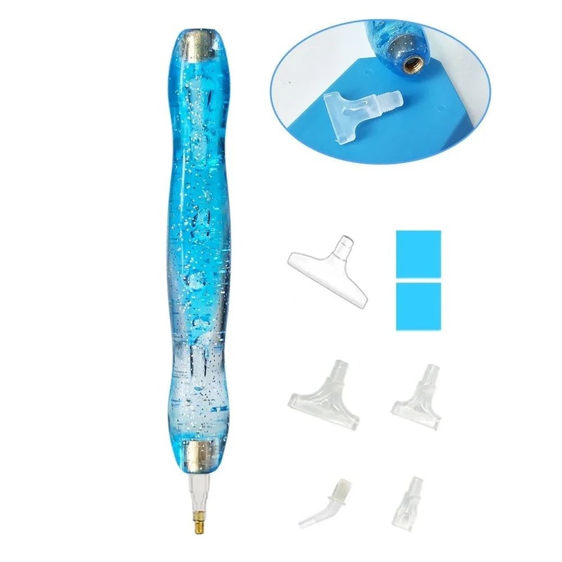 Multifunction Diamond Painting Pen Tips Set With Stopper DIY 5D Drill PickUp Replacement Heads For 6