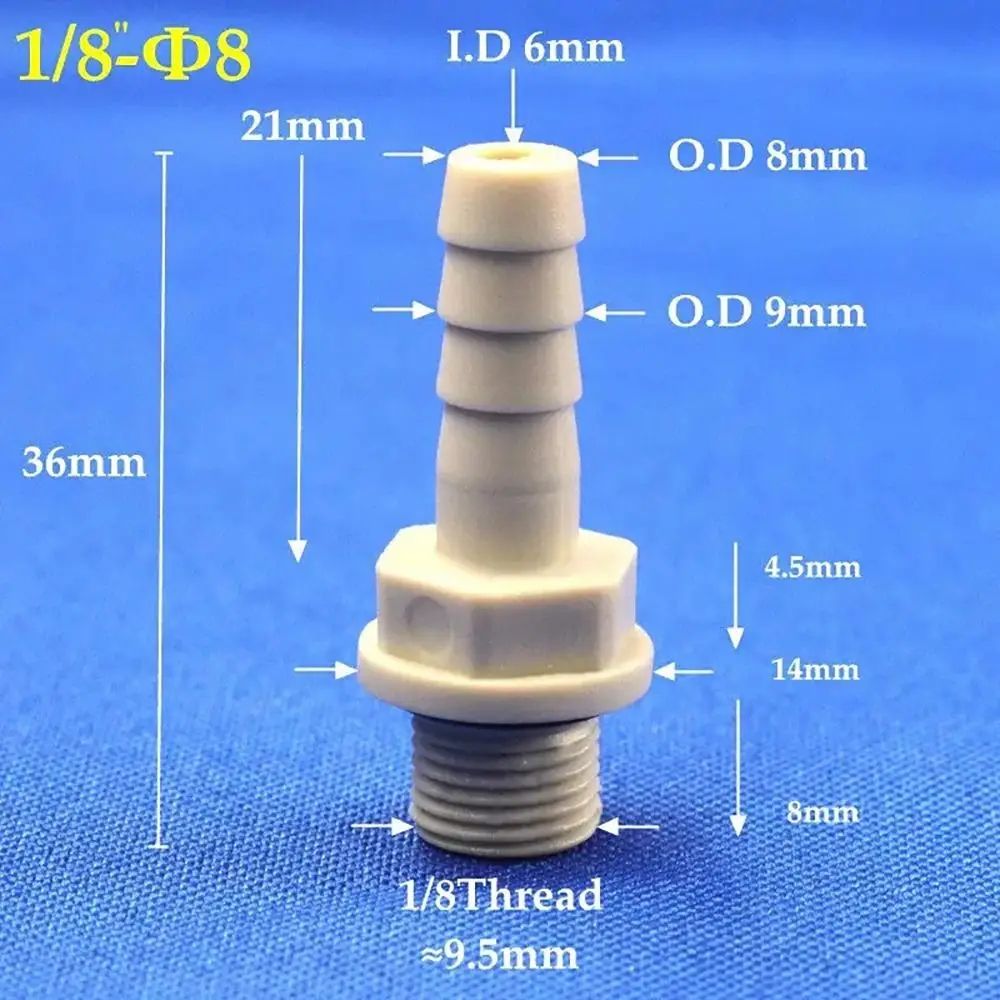 Barbed Hose Fitting Adapter 681012mm 18 14 Inches BSP Male Thread Plastic Connector For Pipe Tub 8