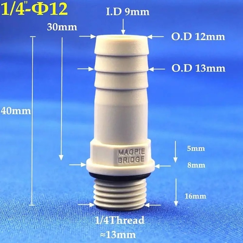 Barbed Hose Fitting Adapter 681012mm 18 14 Inches BSP Male Thread Plastic Connector For Pipe Tub 12