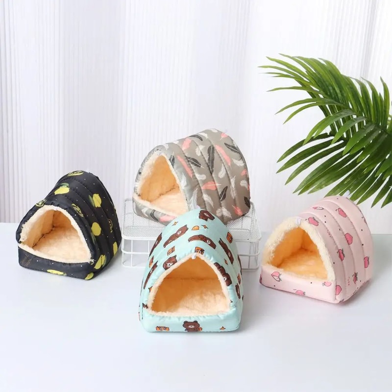 Warm Plush Small Animal Bed For Guinea Pig Hamster Cozy Winter Sleeping Nest Mat For Rabbit Squir 1