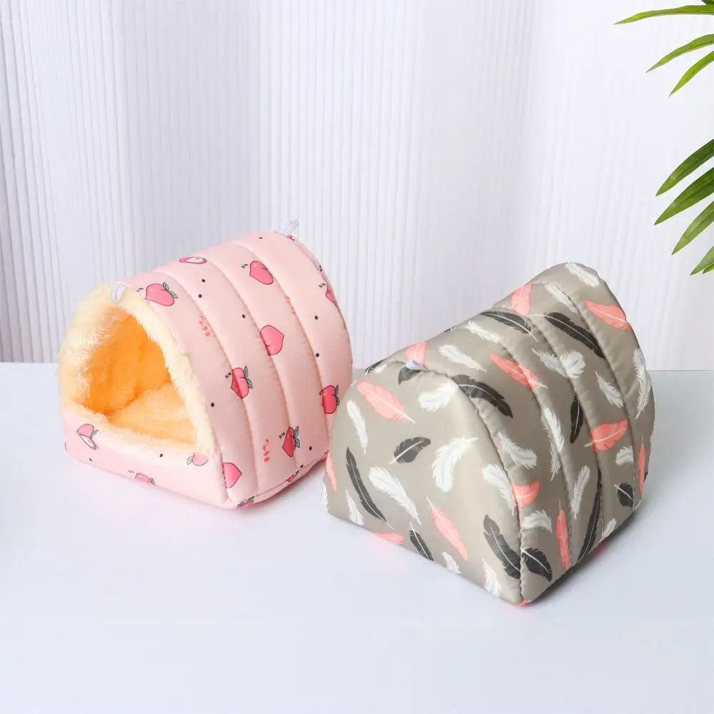 Warm Plush Small Animal Bed For Guinea Pig Hamster Cozy Winter Sleeping Nest Mat For Rabbit Squir 2