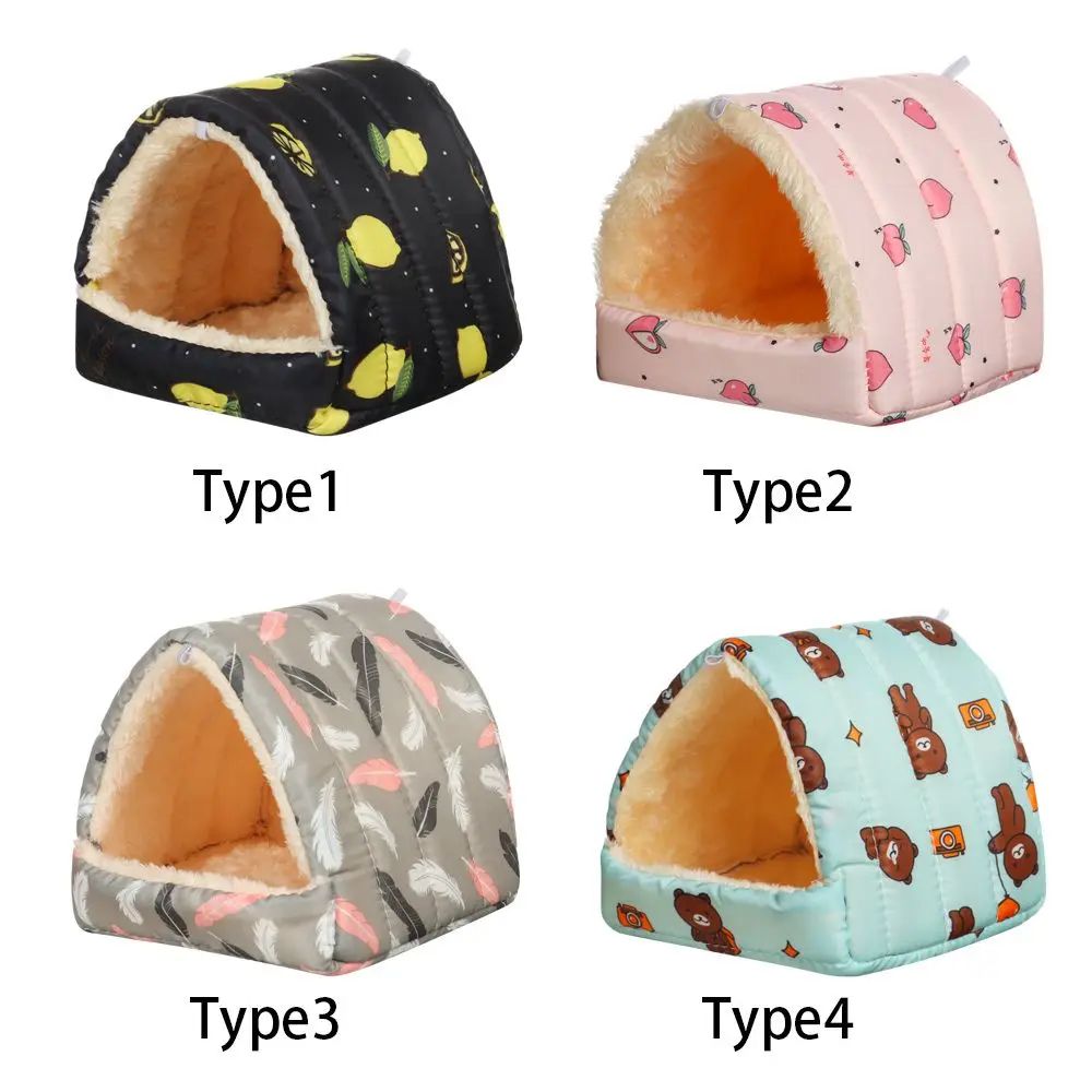 Warm Plush Small Animal Bed For Guinea Pig Hamster Cozy Winter Sleeping Nest Mat For Rabbit Squir 4