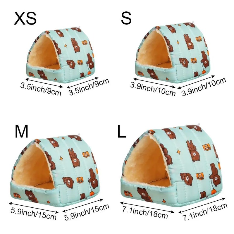 Warm Plush Small Animal Bed For Guinea Pig Hamster Cozy Winter Sleeping Nest Mat For Rabbit Squir 5