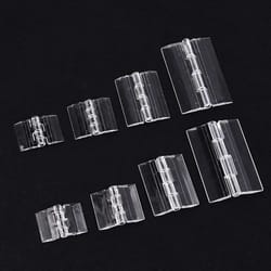 2 pcs clear folding door hinges – transparent acrylic/abs cabinet hinges for furniture doors, foldable hardware