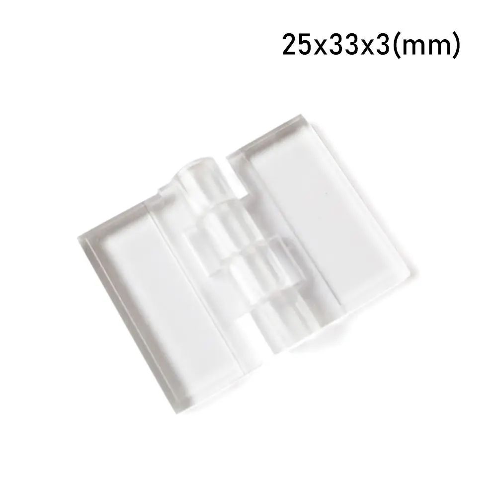 2 Pcs Clear Folding Door Hinges Transparent AcrylicABS Cabinet Hinges For Furniture Doors Foldable 6