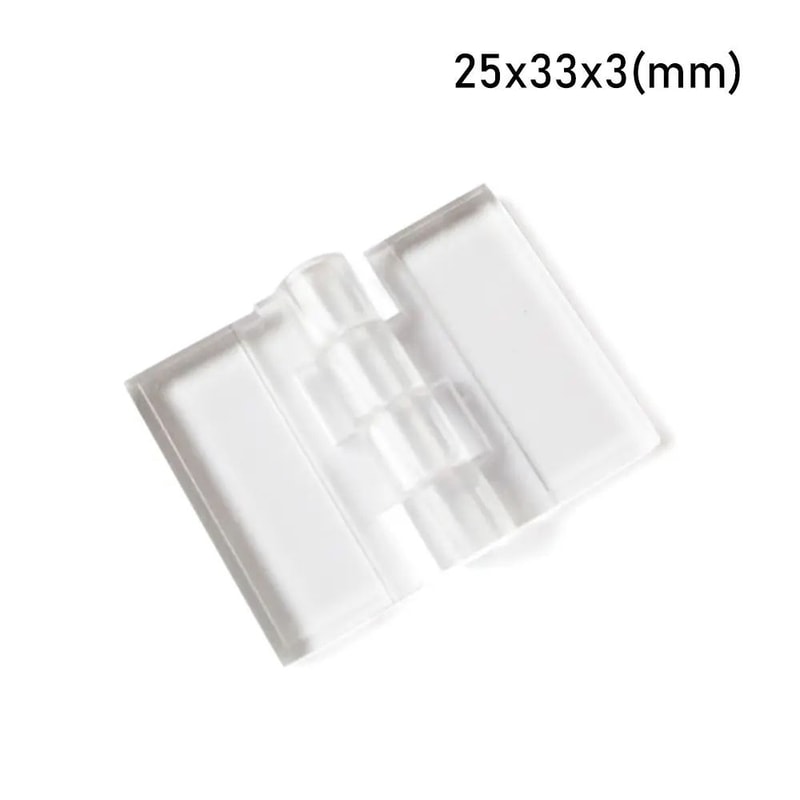 2 Pcs Clear Folding Door Hinges Transparent AcrylicABS Cabinet Hinges For Furniture Doors Foldable 6