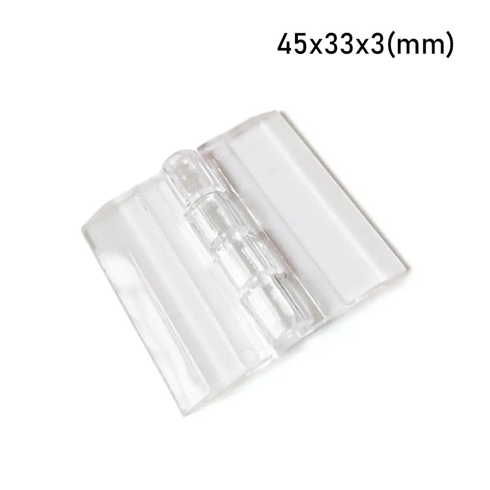 2 Pcs Clear Folding Door Hinges Transparent AcrylicABS Cabinet Hinges For Furniture Doors Foldable 8