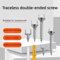 50 pcs invisible headless wire nails – galvanized double-head steel pins for skirting, trim, woodworking & decor