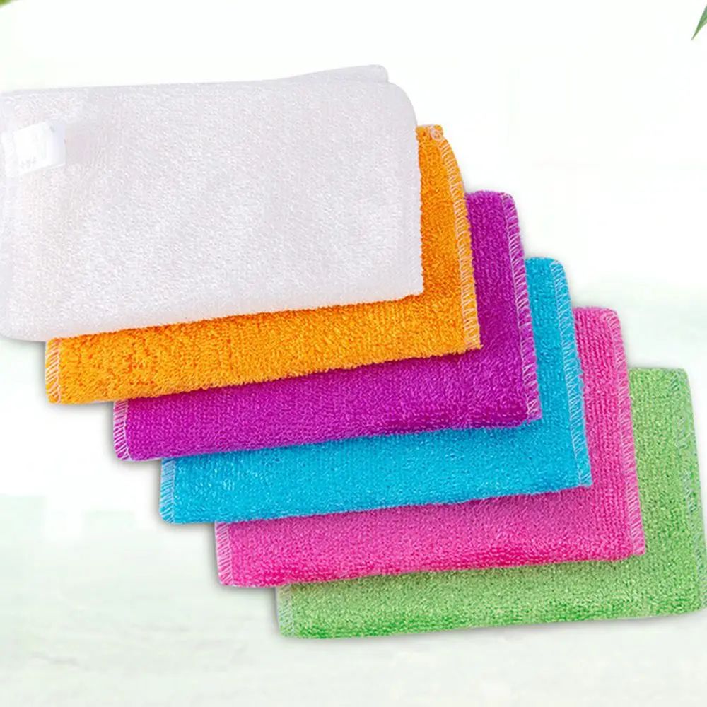 Bamboo Fiber Kitchen Cleaning Cloths Super Absorbent AntiGrease Dish Wipes Washing Towels Scourin 2