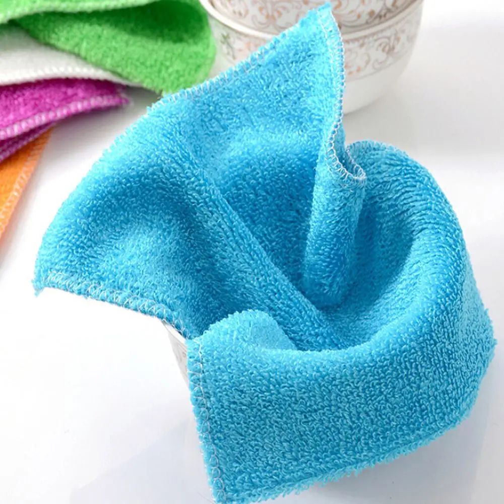 Bamboo Fiber Kitchen Cleaning Cloths Super Absorbent AntiGrease Dish Wipes Washing Towels Scourin 3