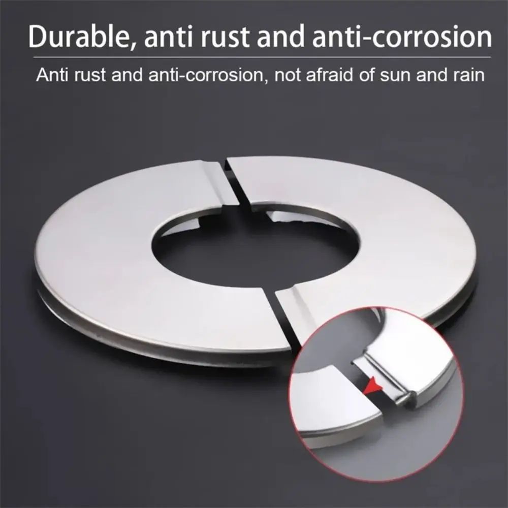 SelfAdhesive Stainless Steel Shower Pipe Cover Flange Plate Silver Wall Hole Escutcheon Trim For Fa 3