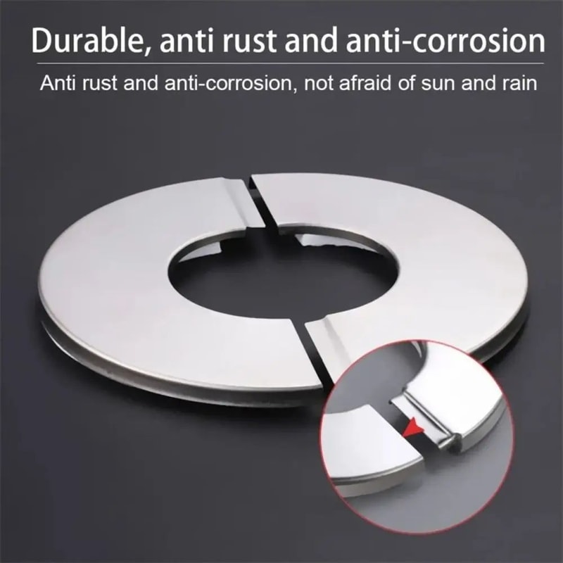 SelfAdhesive Stainless Steel Shower Pipe Cover Flange Plate Silver Wall Hole Escutcheon Trim For Fa 3
