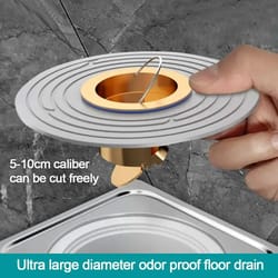universal shower floor drain backflow preventer plug with anti-odor filter, fast drainage insert for bathroom drain