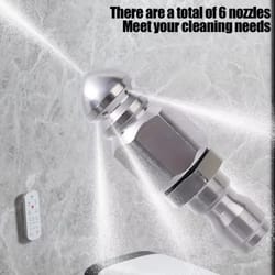 g1/4 pressure washer sewer jetter nozzle mouse head drain cleaner tip for pipe flushing, clog removal, power spray