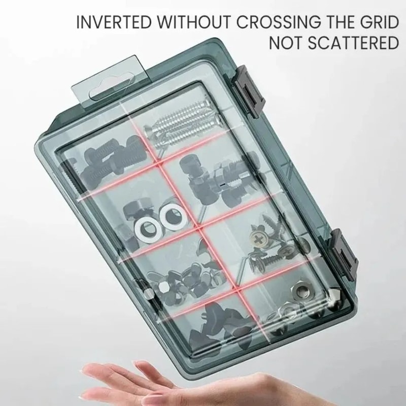 Thickened Transparent Tool Parts Organizer Box With Removable Grid Compartments For Screws Drill Bi 1