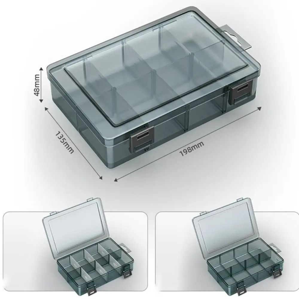 Thickened Transparent Tool Parts Organizer Box With Removable Grid Compartments For Screws Drill Bi 2