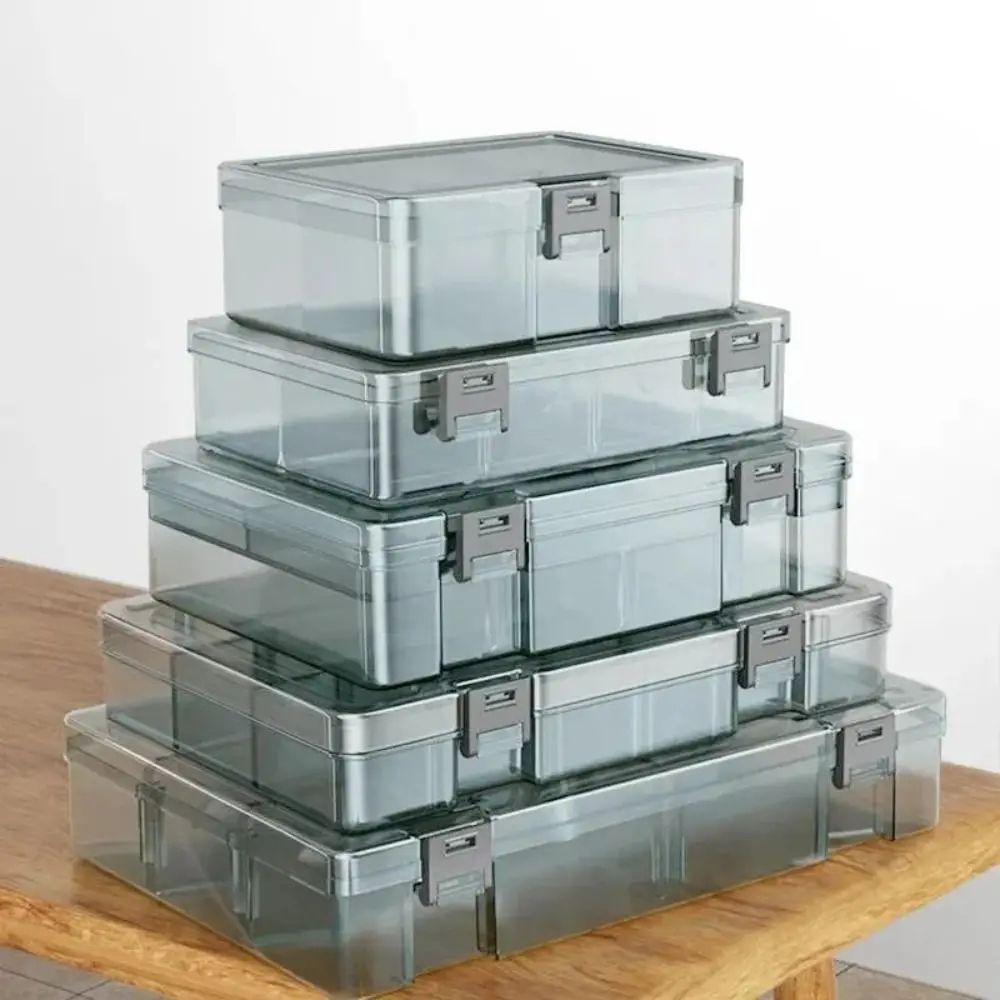Thickened Transparent Tool Parts Organizer Box With Removable Grid Compartments For Screws Drill Bi 3