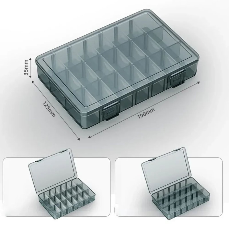 Thickened Transparent Tool Parts Organizer Box With Removable Grid Compartments For Screws Drill Bi 8