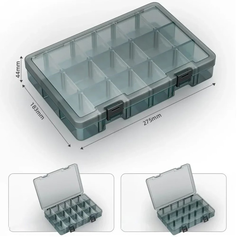 Thickened Transparent Tool Parts Organizer Box With Removable Grid Compartments For Screws Drill Bi 11