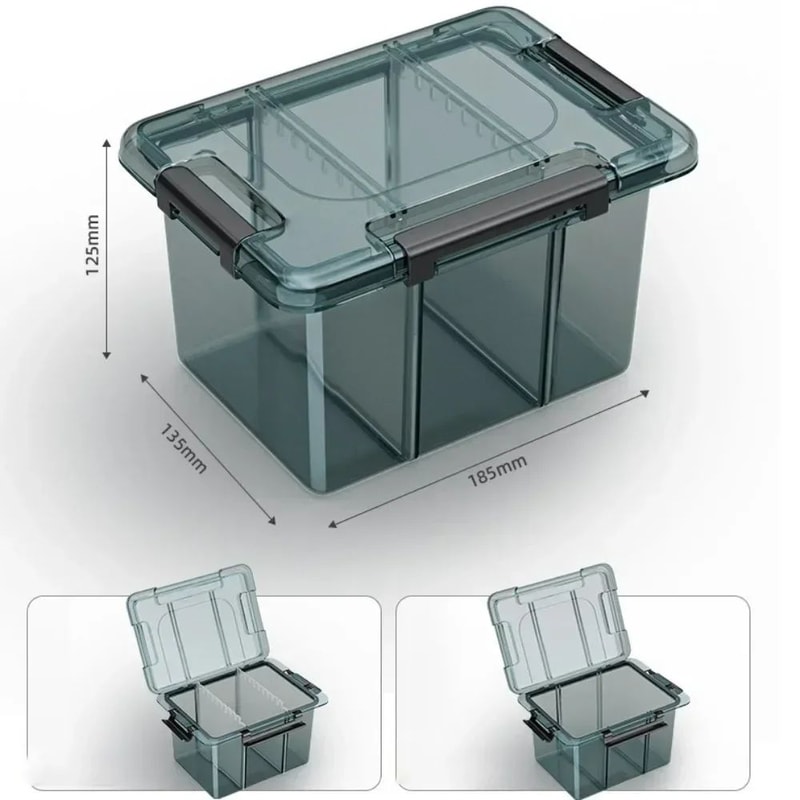 Thickened Transparent Tool Parts Organizer Box With Removable Grid Compartments For Screws Drill Bi 13