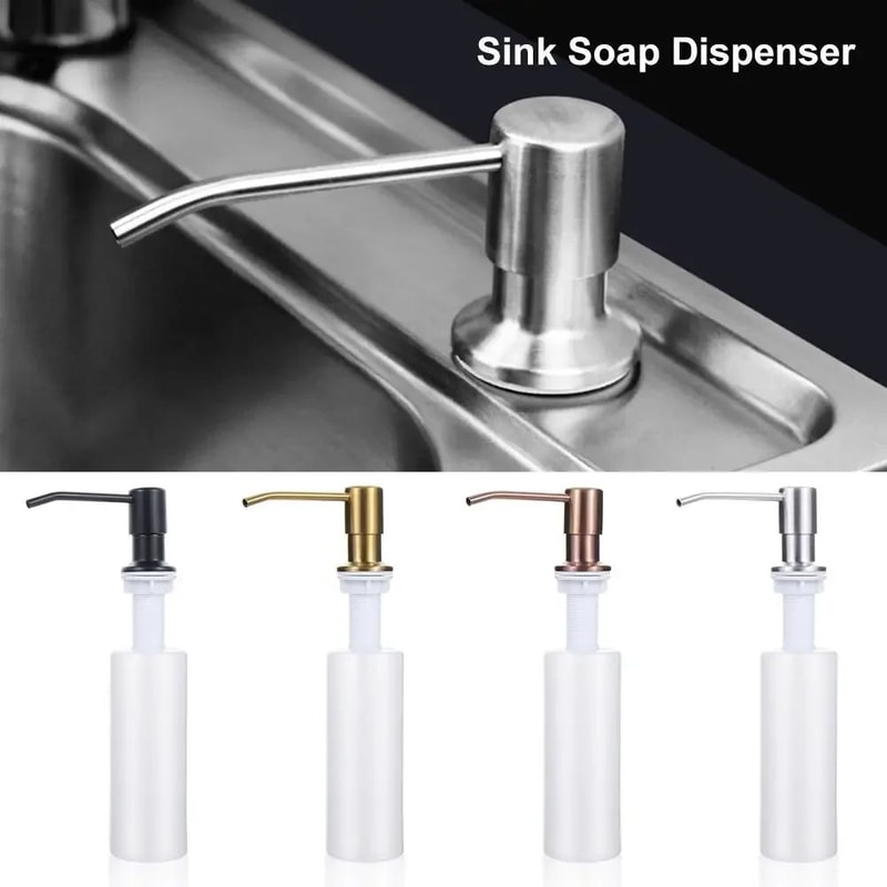 Stainless Steel Pump Soap Dispenser Bottle For Kitchen Sink Bathroom Refillable Hand Wash Lotion H 2